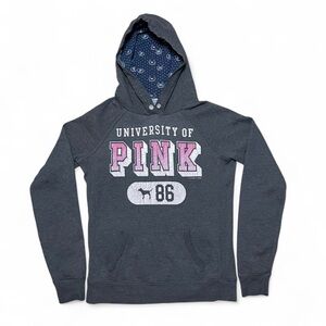 Y2K Victoria’s Secret PINK University of PINK 86 Gray Hoodie Size Medium